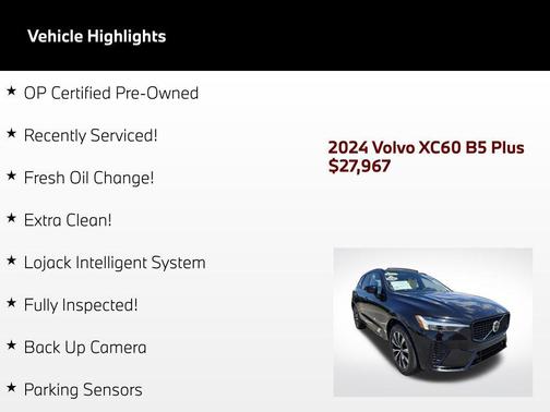 Onyx Black Metallic 2024 Volvo XC60 B5 Plus Dark Theme