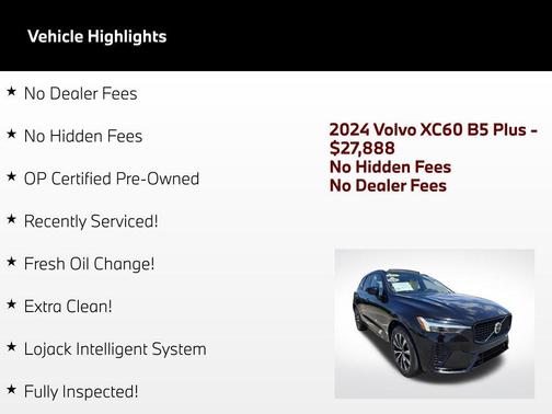 Onyx Black Metallic 2024 Volvo XC60 B5 Plus Dark Theme
