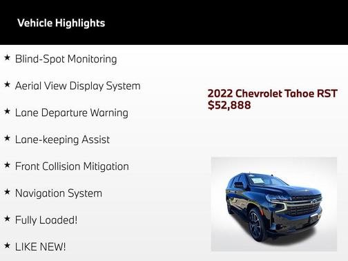 Black 2022 Chevrolet Tahoe 4WD RST