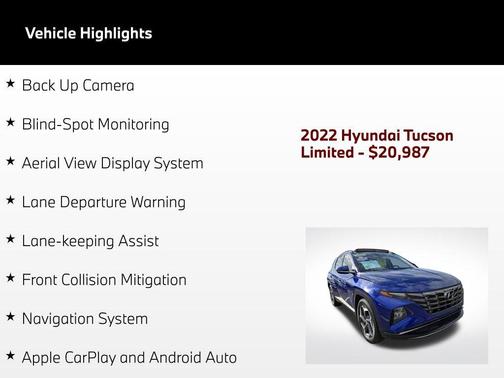Intense Blue 2022 Hyundai TUCSON Limited