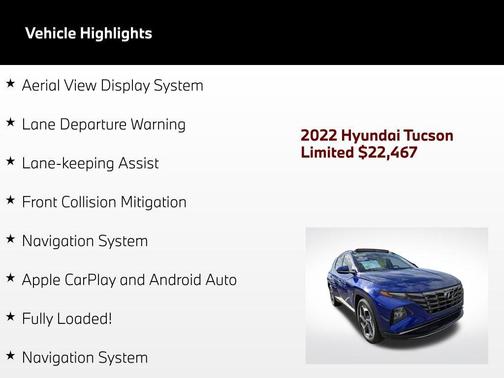 Intense Blue 2022 Hyundai TUCSON Limited