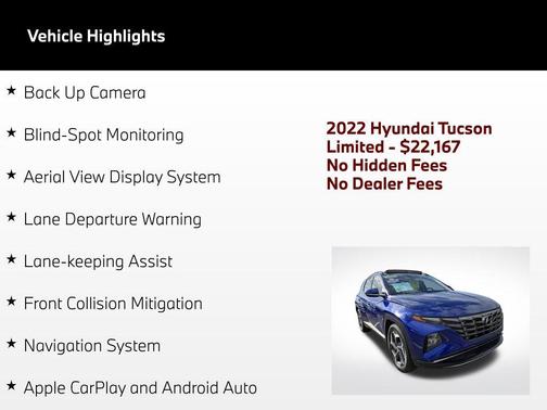 Intense Blue 2022 Hyundai TUCSON Limited