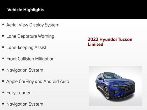 Intense Blue 2022 Hyundai TUCSON Limited