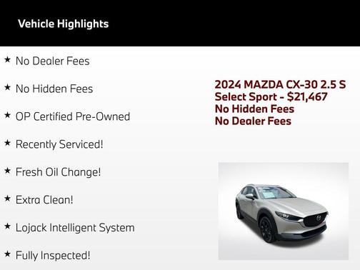 Platinum Quartz Metallic 2024 Mazda CX-30 2.5 S Select Sport