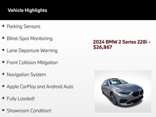 Skyscraper Grey Metallic 2024 BMW 228 Gran Coupe sDrive