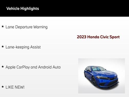 Aegean Blue Metallic 2023 Honda Civic Sport