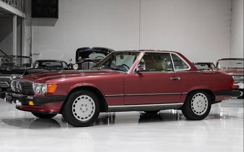 Almandine Red Metallic 1989 Mercedes-Benz S-Class 560 SL 2dr Convertible