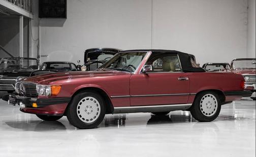 Almandine Red Metallic 1989 Mercedes-Benz S-Class 560 SL 2dr Convertible