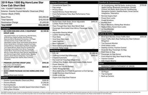 2019 RAM 1500 Big Horn