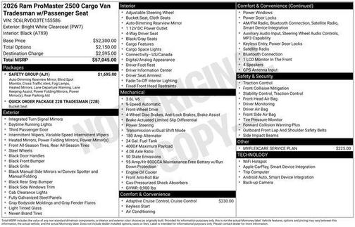 Bright White Clearcoat 2026 RAM ProMaster 2500 High Roof
