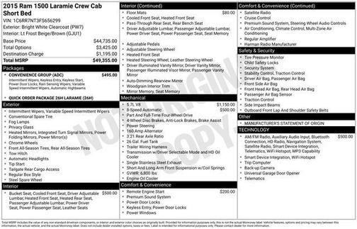 Bright White Clearcoat 2015 RAM 1500 Laramie
