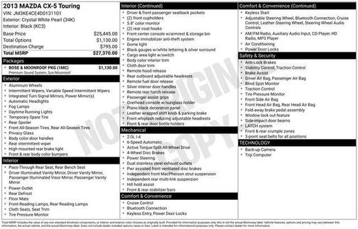 Crystal White Pearl Mica 2013 Mazda CX-5 Touring