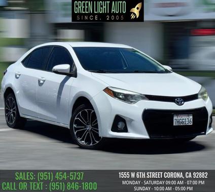 Super White 2014 Toyota Corolla S Plus