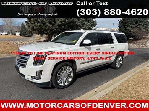 White 2018 Cadillac Escalade ESV Platinum