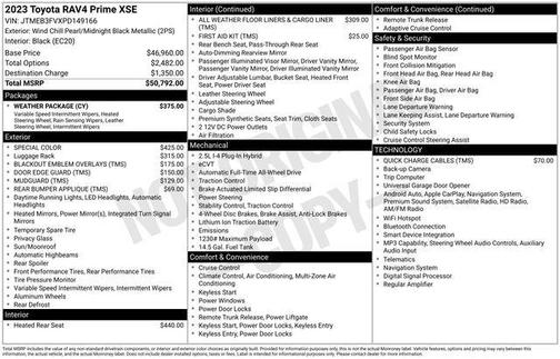 Wind Chill Pearl/Midnight Black Metallic 2023 Toyota RAV4 Prime XSE