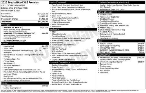 Wind Chill Pearl 2025 Toyota RAV4 XLE Premium