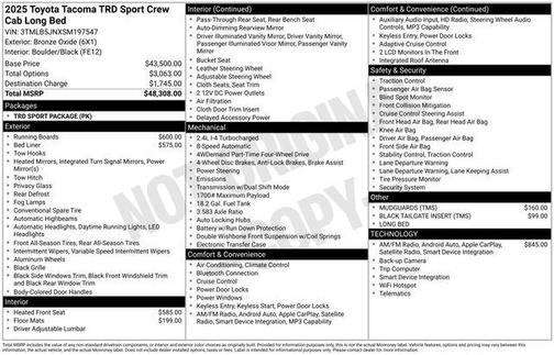 Bronze Oxide 2025 Toyota Tacoma TRD Sport
