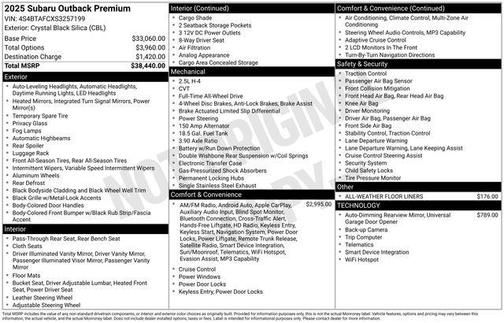 Crystal Black Silica 2025 Subaru Outback Premium
