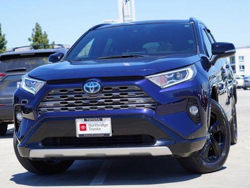 Blue Print/Midnight Black Metallic 2021 Toyota RAV4 Hybrid SE