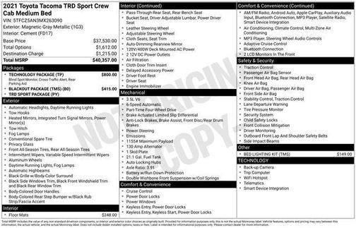 Magnetic Gray Metallic 2021 Toyota Tacoma TRD Sport