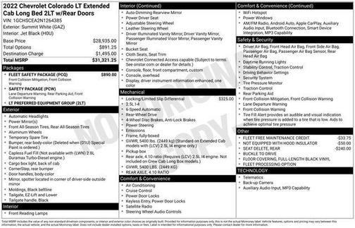 Summit White 2022 Chevrolet Colorado LT