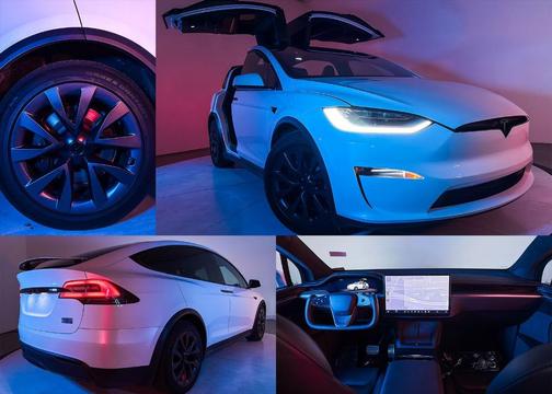 Pearl White Multi 2022 Tesla Model X Plaid