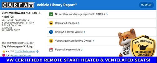 2025 Volkswagen Atlas 2.0T SE w/Technology 4MOTION
