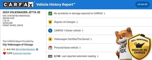 2024 Volkswagen Jetta 1.5T SE