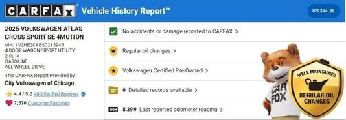 2025 Volkswagen Atlas Cross Sport 2.0T SE w/Technology 4MOTION