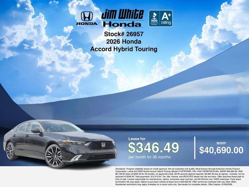 Crystal Black Pearl 2026 Honda Accord Hybrid Touring
