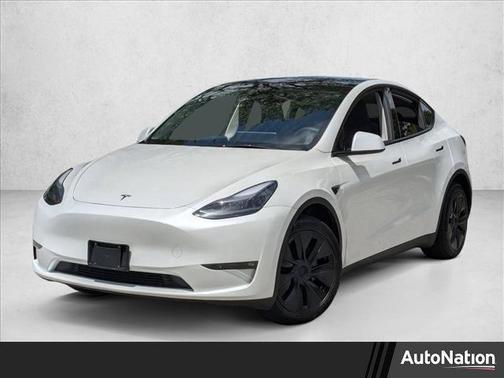 Pearl White Multi-Coat 2025 Tesla Model Y Long Range Dual Motor All-Wheel Drive