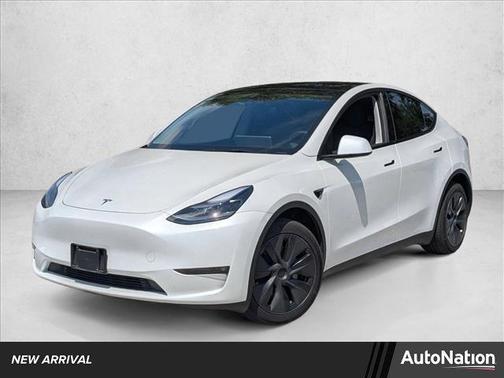 Pearl White Multi-Coat 2025 Tesla Model Y Long Range Dual Motor All-Wheel Drive