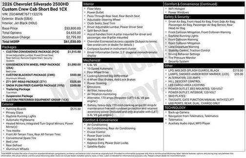 2026 Chevrolet Silverado 2500 Custom