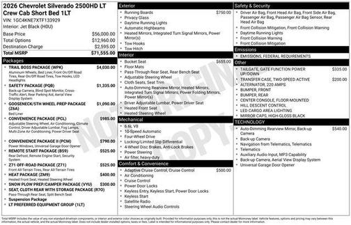 2026 Chevrolet Silverado 2500 LT