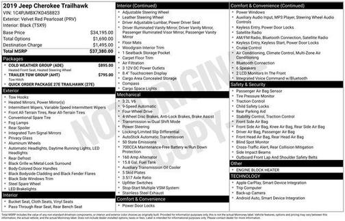 2019 Jeep Cherokee Trailhawk