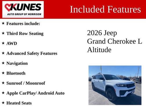 Bright White Clearcoat 2026 Jeep Grand Cherokee L Altitude