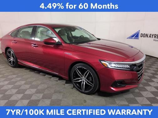 Red 2021 Honda Accord Hybrid Touring