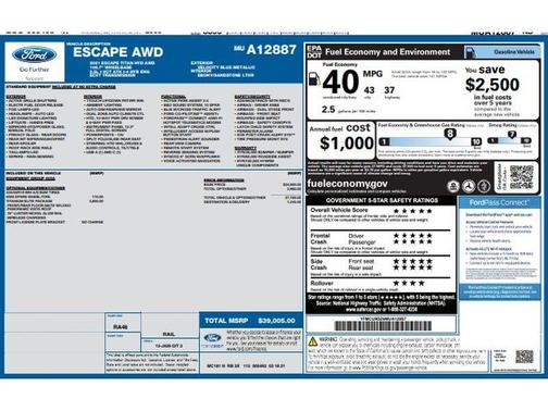 Velocity Blue Metallic 2021 Ford Escape Titanium