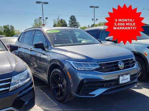 Platinum Gray Metallic 2023 Volkswagen Tiguan 2.0T SE R-Line Black