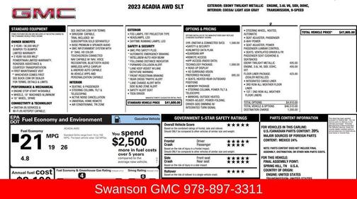 Ebony Twilight Metallic 2023 GMC Acadia SLT