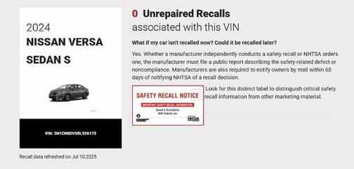 2024 Nissan Versa 1.6 S