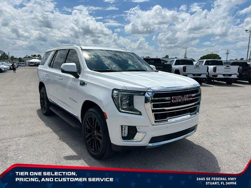 White Frost Tricoat 2021 GMC Yukon SLT