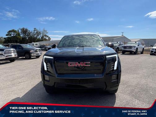 Deep Ocean Metallic 2026 GMC Sierra EV Standard Range Elevation