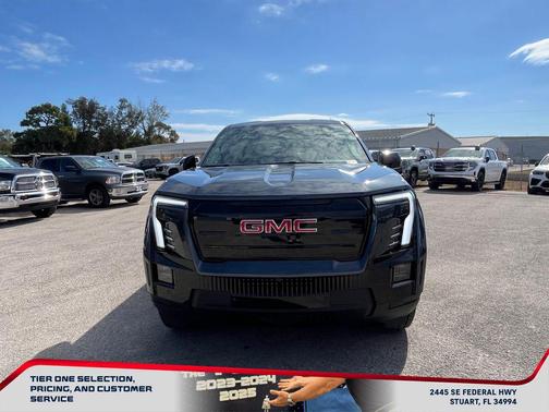 Deep Ocean Metallic 2026 GMC Sierra EV Standard Range Elevation