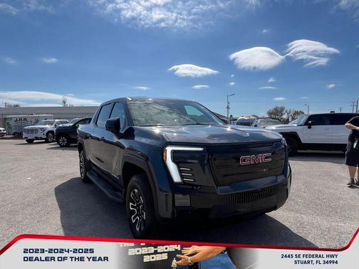 Deep Ocean Metallic 2026 GMC Sierra EV Standard Range Elevation