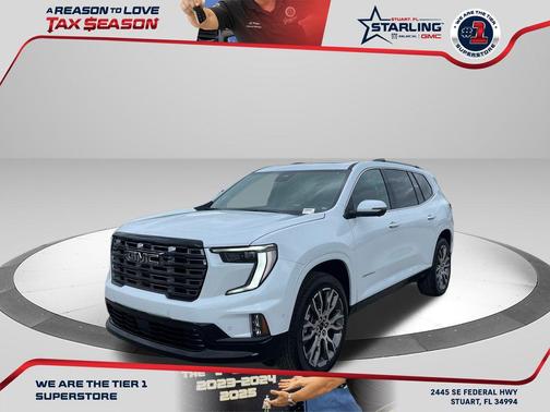 Glacier White Tricoat 2026 GMC Acadia Denali