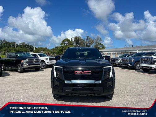 Deep Ocean Metallic 2026 GMC Sierra EV Standard Range Elevation