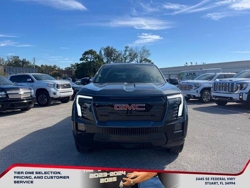 Deep Ocean Metallic 2026 GMC Sierra EV Extended Range Elevation