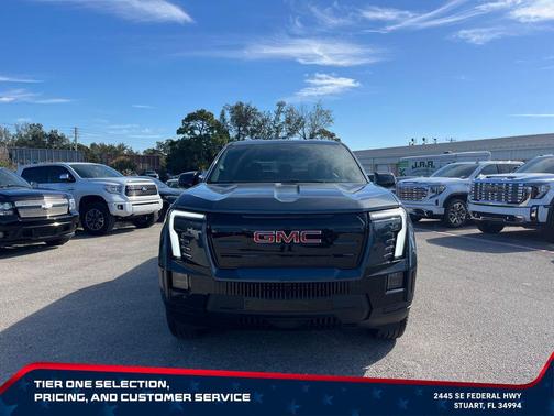 Deep Ocean Metallic 2026 GMC Sierra EV Extended Range Elevation