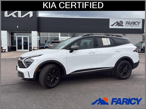 Glacial White Pearl/Ebony Black Roof 2024 Kia Sportage X-Pro